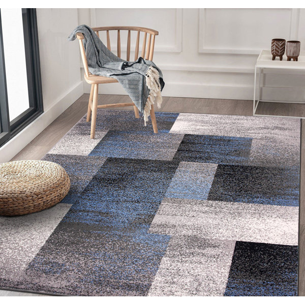 Williston Damarus Geometric Blue Area Rug & Reviews Wayfair